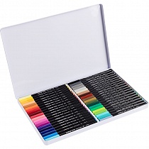 Набор фломастеров для рисования edding 1300, 2 мм, 40 цветов, металлическая коробка